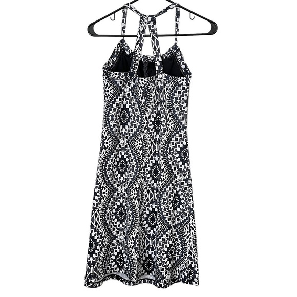 Prana Black & White Knit Halter Sundress with Built-in Bra Size XS - Picture 2 of 9